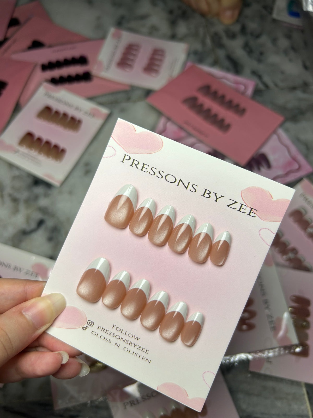 French pearl cateye pressons