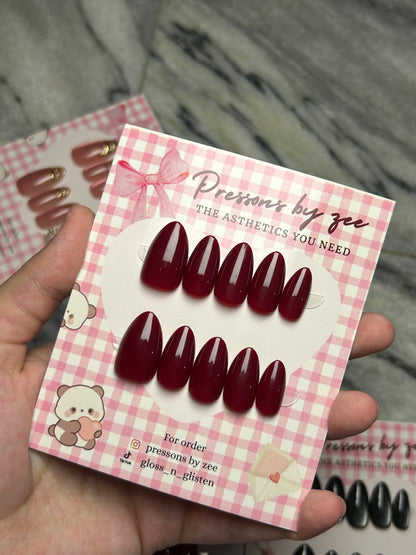 Dark cherry red pressons