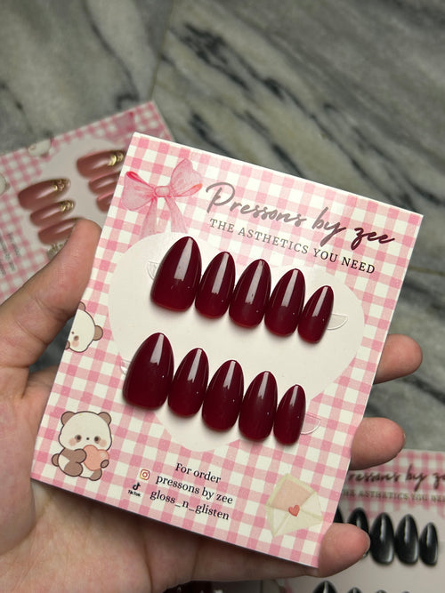 Dark cherry red pressons