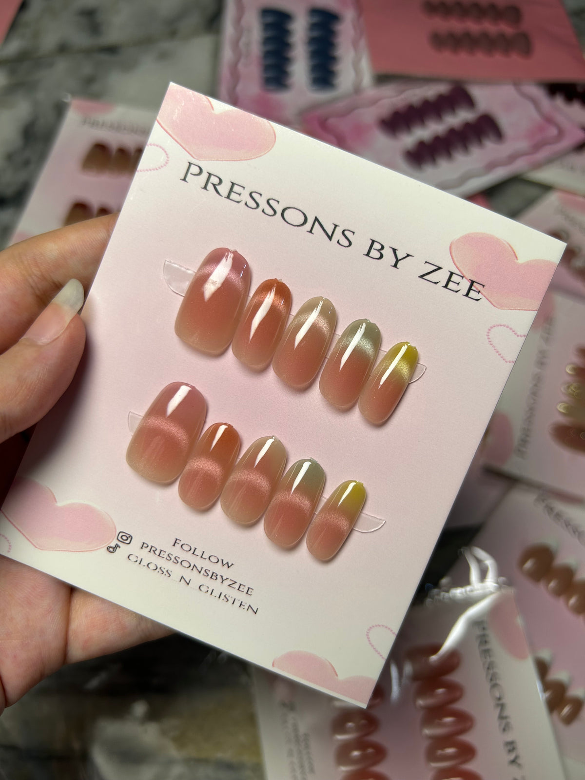 Rainbow cateye pressons