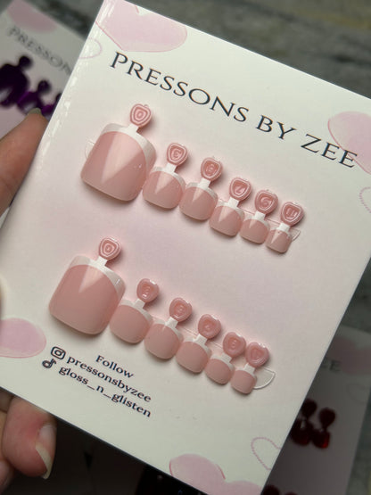 Pink french toe pressons