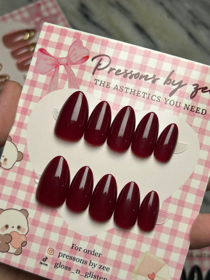 Dark cherry red pressons