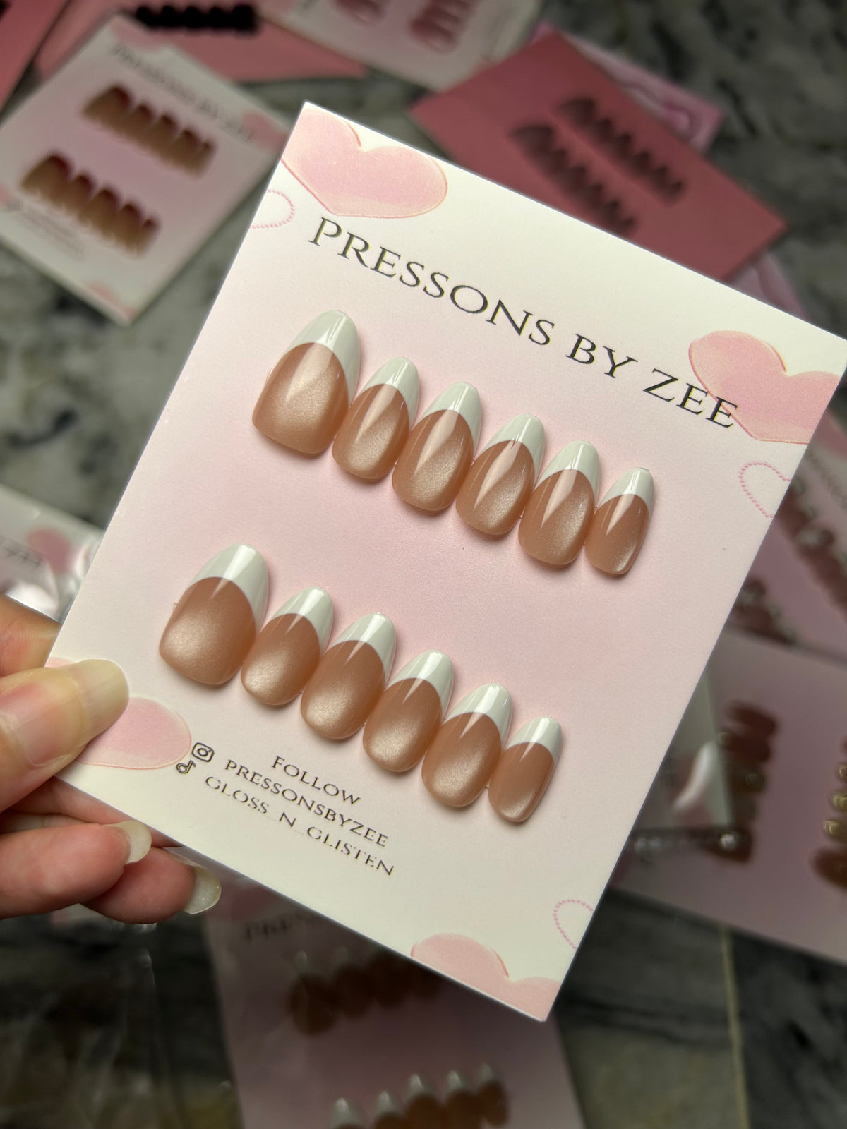 French pearl cateye pressons