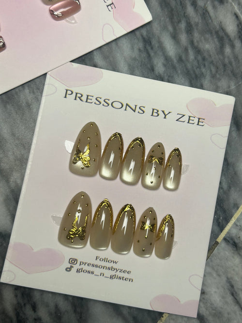 Golden armour cateye pressons (semi handmade)