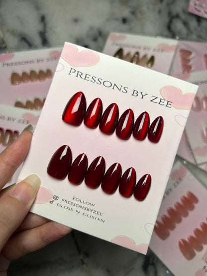 Deep red velvet aura cateye
