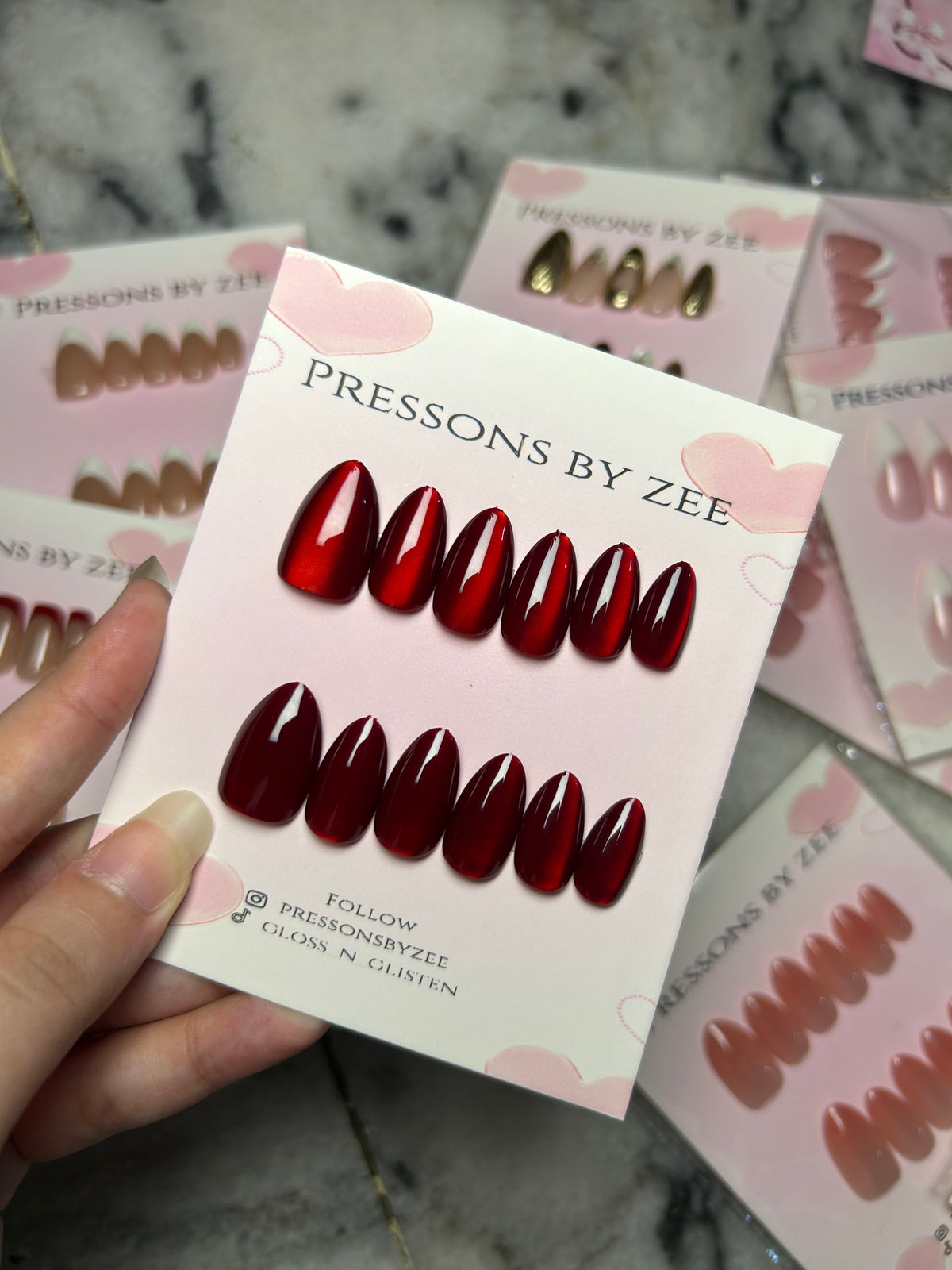Deep red velvet aura cateye