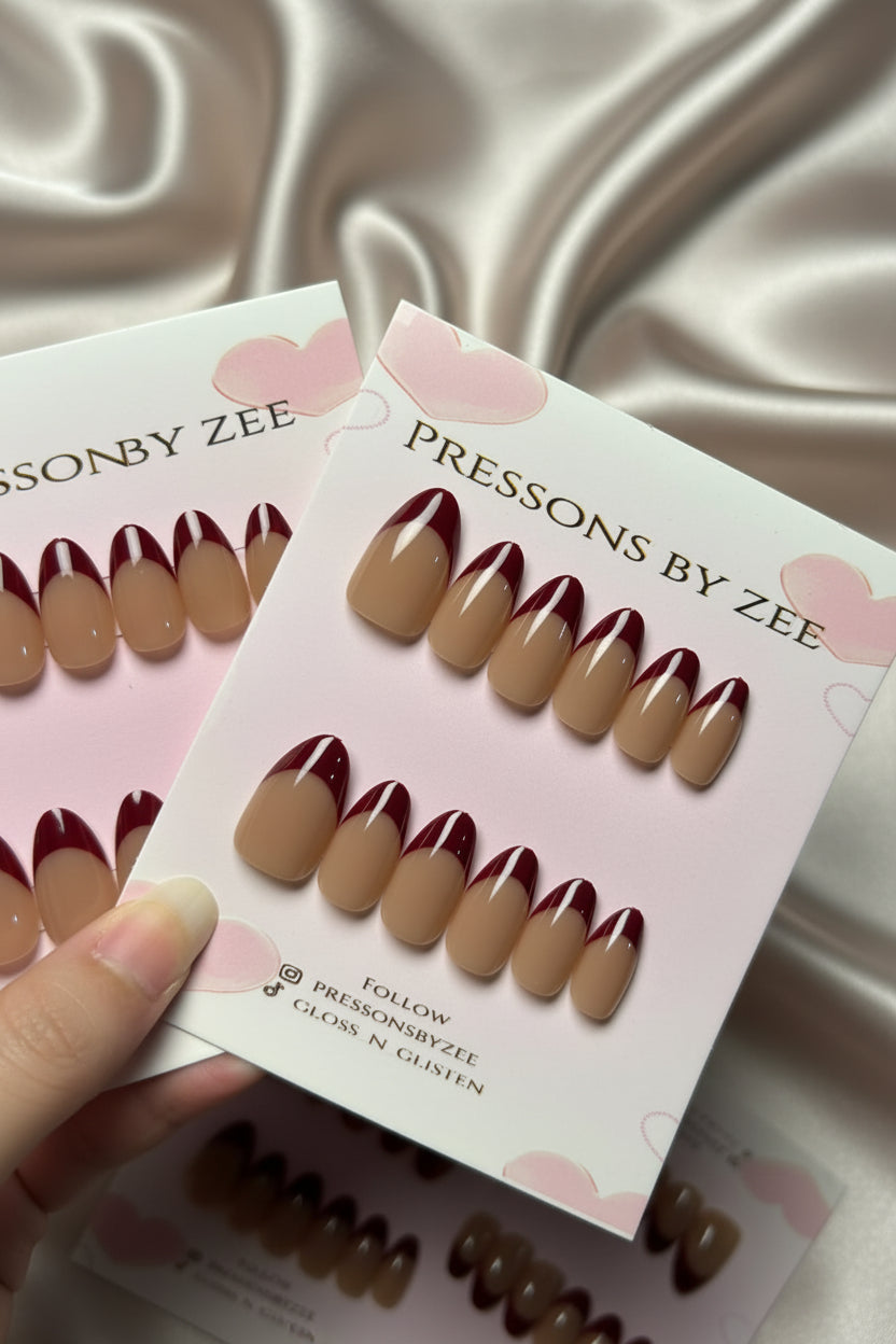 Gelx red french nails