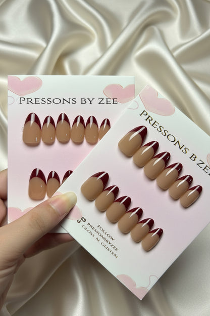 Gelx red french nails